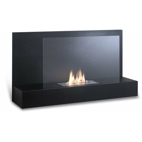 Biocamino design da parete bioetanolo nero cm 90 x 26 x h 50