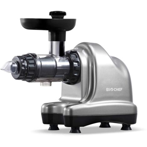 BioChef Axis Cold Press Juicer, estrattore a freddo orizzontale, Robot da Cucina, Slow Juicer BPA free con 20 Anni di Garanzia. Per erba di grano, frutta e verdura (Argento)