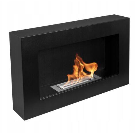 Biochimenea de pared 65x40x12 cm Box Negro estructural mate