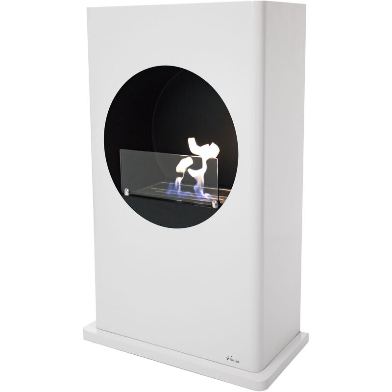 

Chimenea de etanol de suelo, 2500W, diseño alargado en acero lacado blanco