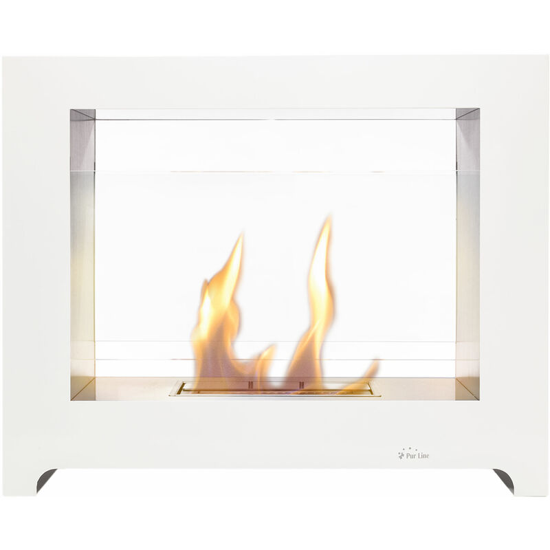 

Chimenea de etanol de suelo, 2000W, diseño hueco en forma de cuadrado, acero lacado blanco