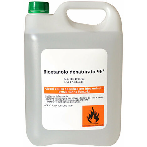 Bioetanolo 5 Litri Combustibile Ecologico Naturale Inodore