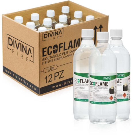 DIVINA FIRE Bioetanolo Combustibile Ecologico Naturale per Camini Biocamini 12 Lt