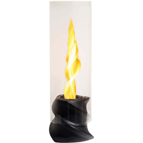 DIVINA FIRE Bioethanol-Tisch-Biokamin NIZZA Schwarz D14,5 x H46,5 innen außen