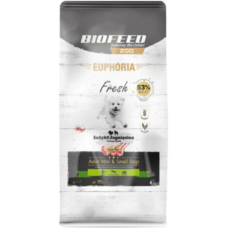 BIOFEED Euphoria Mini & Small - Alimento seco para perros de pavo y cordero (8 kg)