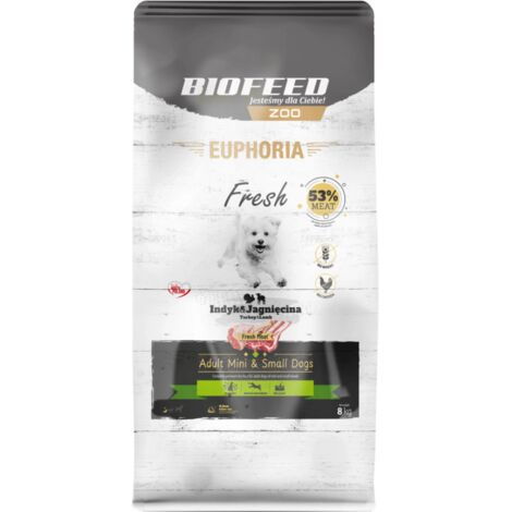 BIOFEED Euphoria Mini & Small Cibo secco per cani con tacchino e agnello, 8 kg