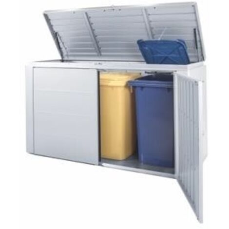 Biohort Highboard Eleganter Gartenschrank aus Metall Gr. 200 quarzgrau- metallic