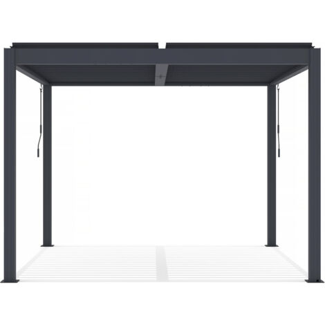 Bioklimatische Pergola „Windsor“ Mit LED-Beleuchtung – Aluminium-Pergola Für Terrasse & Garten (3x4 M)