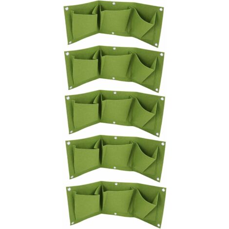 biologisch abbaubare, wandmontierte Pflanzsäcke mit 3 Fächern – Grünes Gartenaccessoire