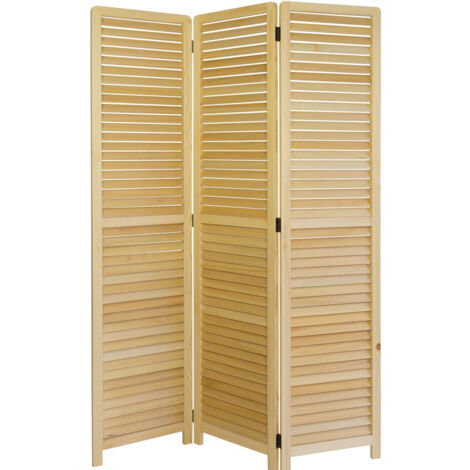 Biombo 3 paneles en madera natural 120x170cm PAR06022