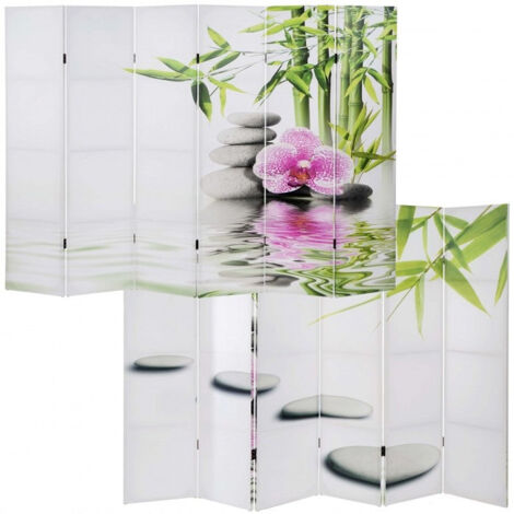 Biombo 6 paneles separador de ambientes 180x240cm estampado orquídea PAR04024