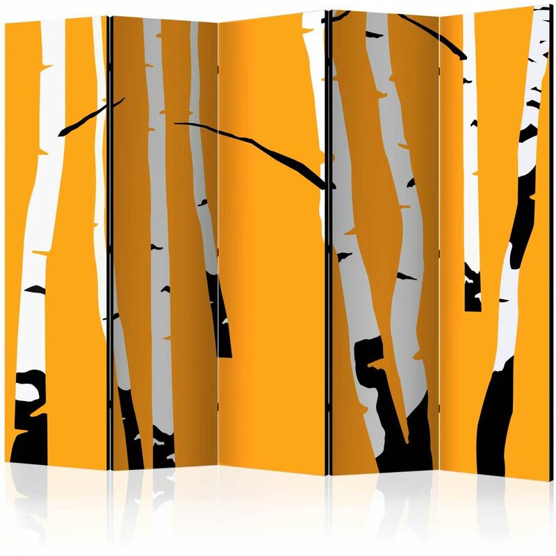 

Biombo - Birches on the orange background II [Room Dividers] Medidas 225X172