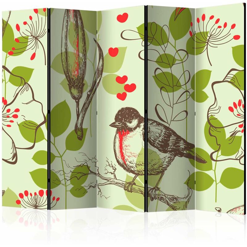 

Biombo - Bird and lilies vintage pattern II [Room Dividers] Medidas 225X172