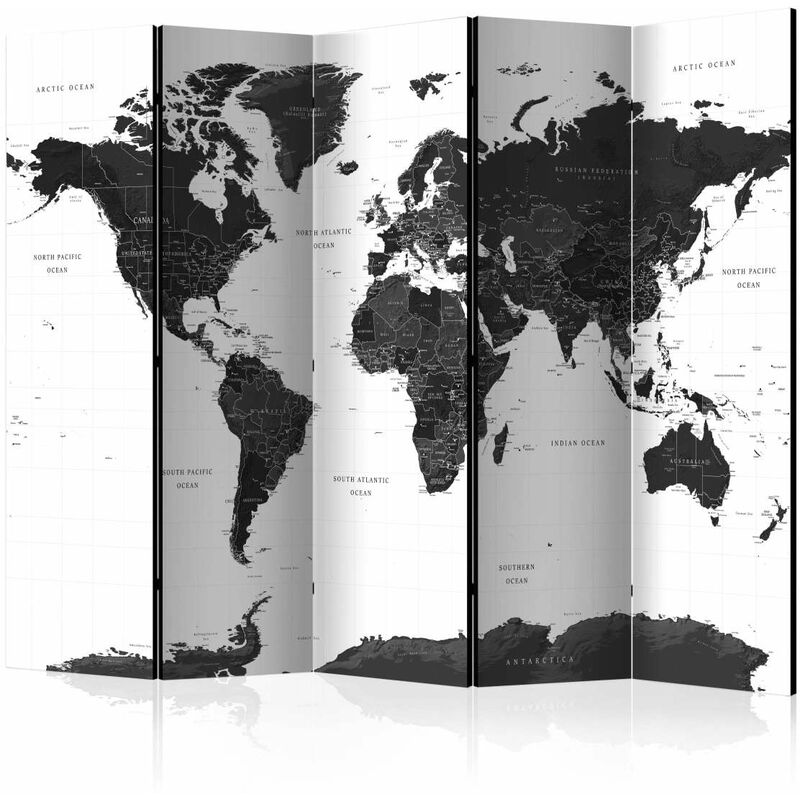 

Biombo - Black and White Map II [Room Dividers] Medidas 225X172