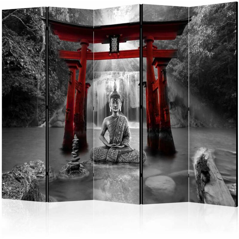 

Biombo - Buddha Smile (Red) II [Room Dividers] Medidas 225X172