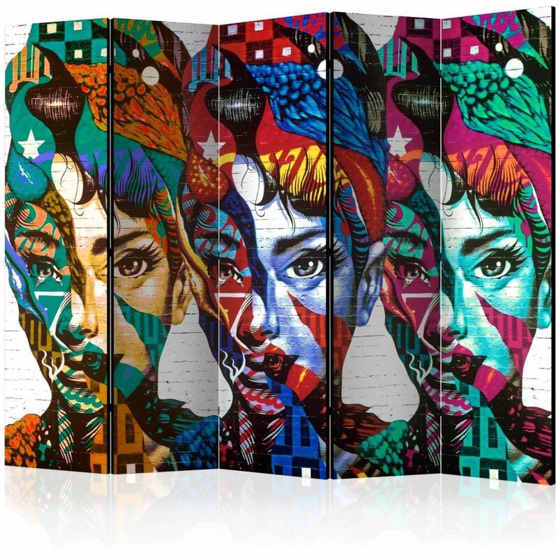 

Biombo - Colorful Faces II [Room Dividers] Medidas 225X172