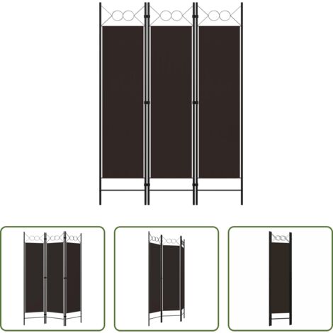 Biombo de 3 paneles -  Biombo divisor de 3 paneles marrón 120x180 cm