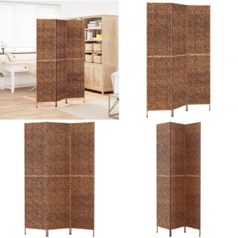 Biombo de 3 paneles jacinto de agua marrón 122x180 cm - Biombo de madera - Biombo de agua