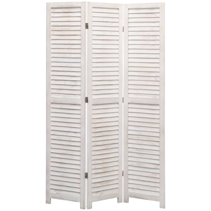 

Biombo de 3 paneles madera blanco 105x165 cm - Blanco - Vidaxl