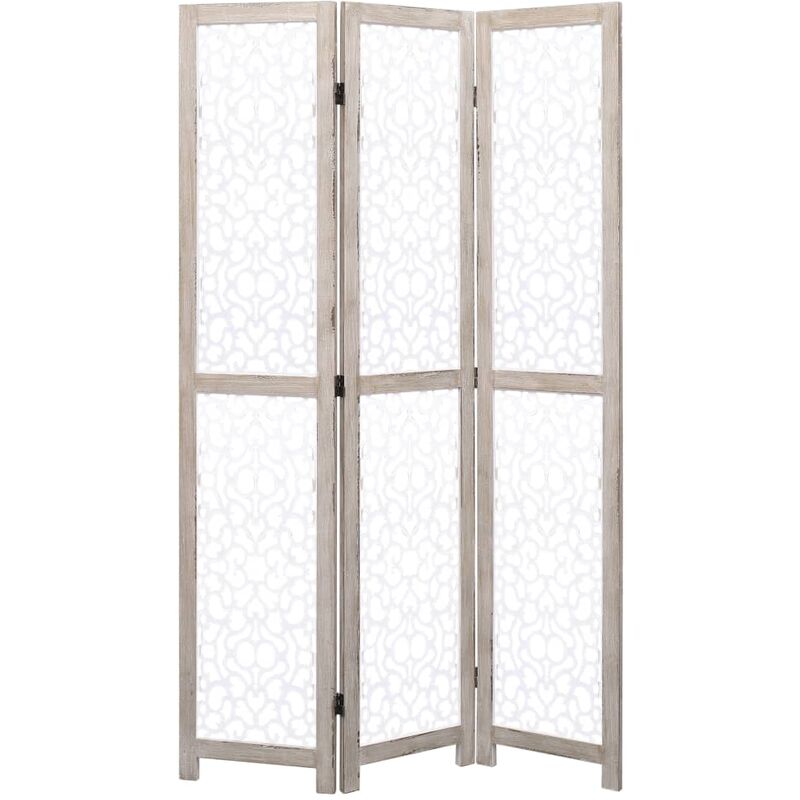 

Biombo de 3 paneles madera maciza blanco 105x165 cm