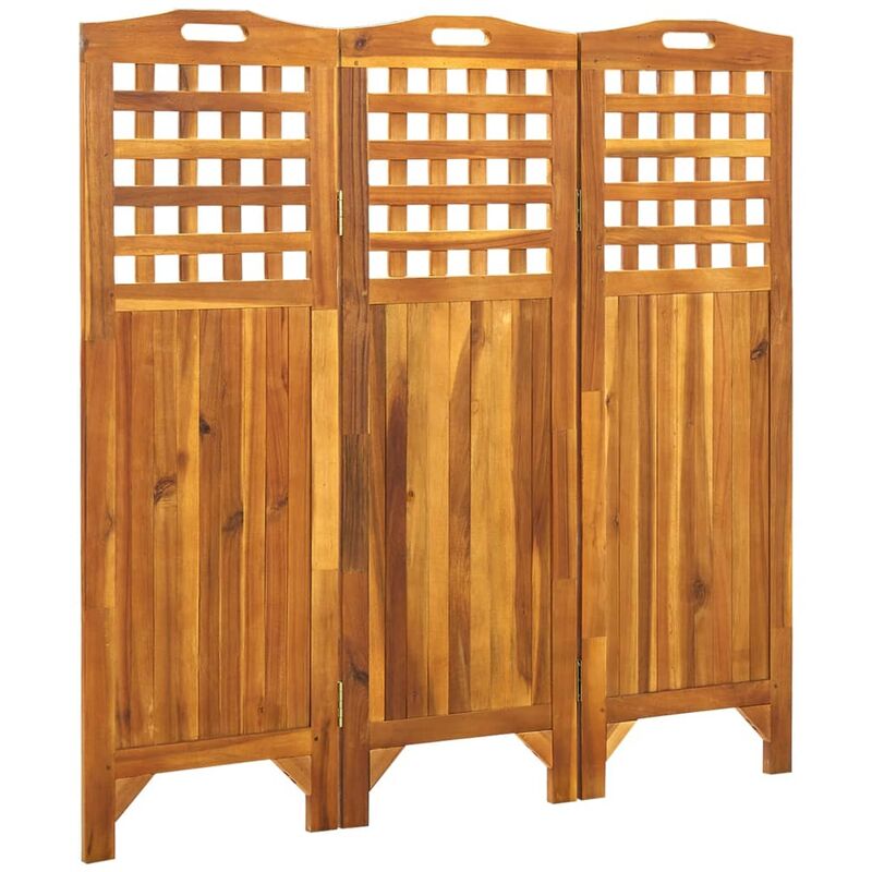 

Biombo de 3 paneles madera maciza de acacia 121x2x120 cm