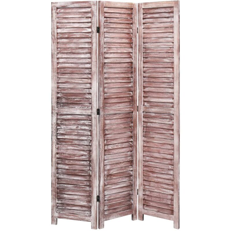 

Biombo de 3 paneles madera marrón 105x165 cm - Marrón - Vidaxl