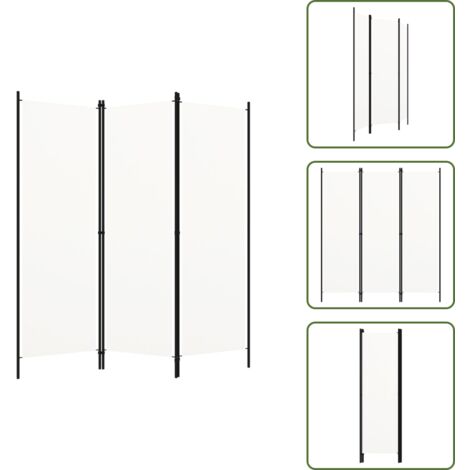 Biombo de 3 paneles - vidaXL Biombo divisor de 3 paneles blanco 150x180 cm - Biombo de hierro
