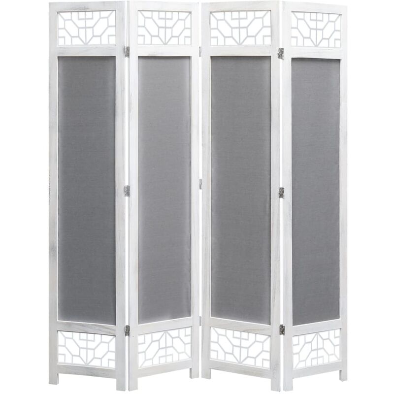 

Biombo de 4 paneles de tela gris 140x165 cm - Gris