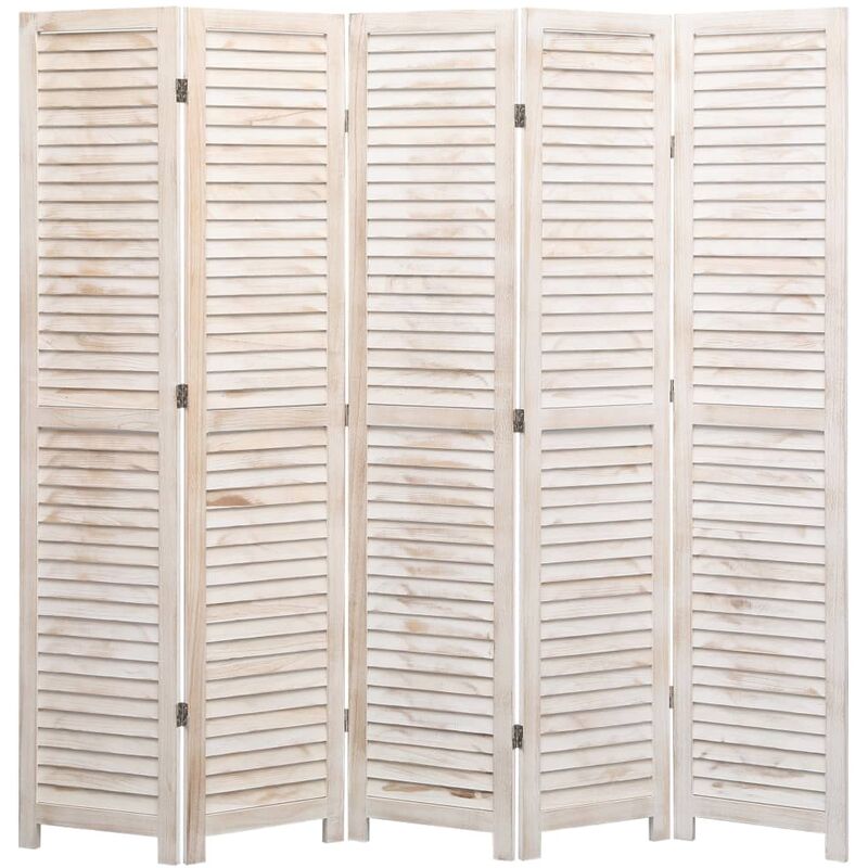 

Biombo de 5 paneles madera 175x165 cm - Marrón