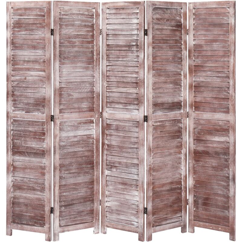 

Biombo de 5 paneles madera marrón 175x165 cm - Marrón - Vidaxl