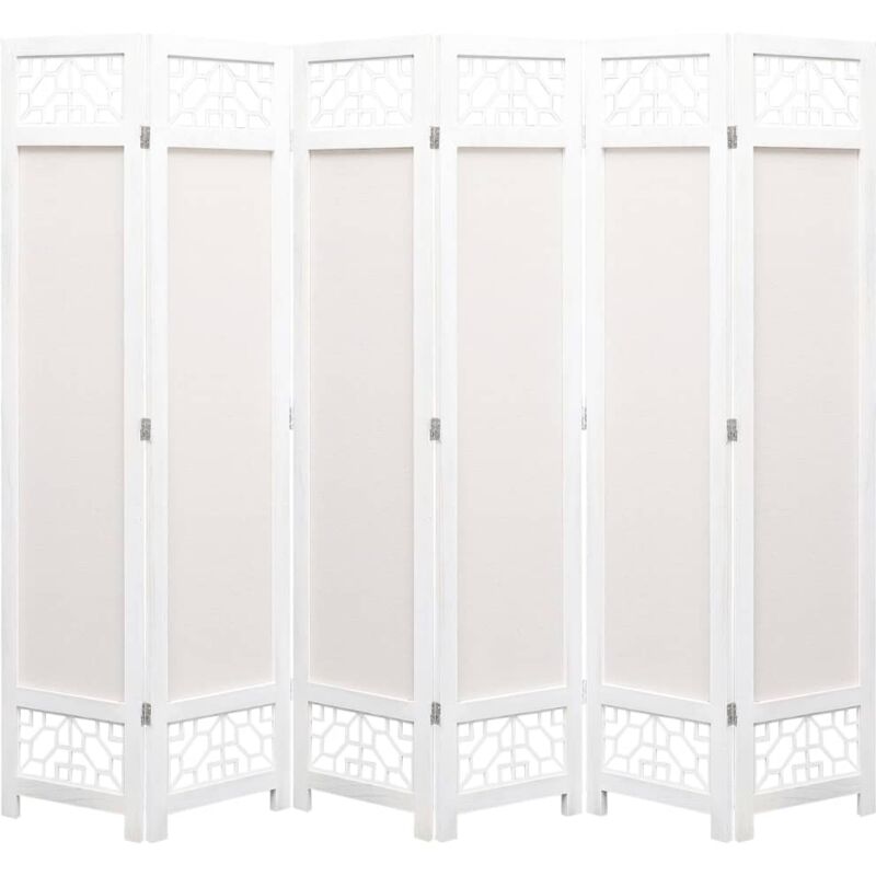

Biombo de 6 paneles de tela color crema 210x165 cm - Crema - Vidaxl