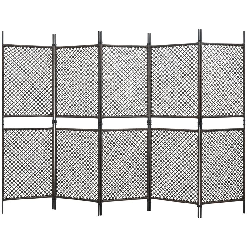 

Biombo de 6 paneles ratan sintetico marron 300x200 cm