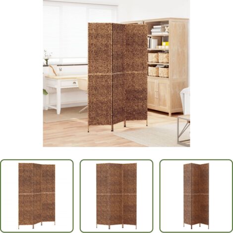Biombo de madera -  Biombo de 3 paneles jacinto de agua marrón 122x180 cm