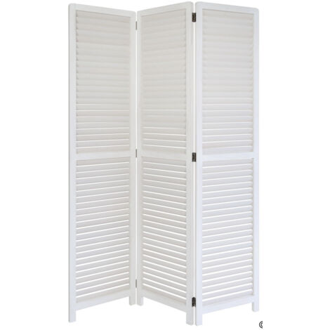 Biombo de madera blanco 3 paneles 120x170cm PAR06020