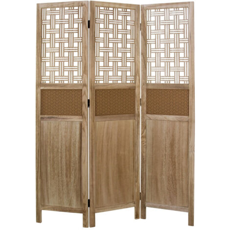 Biombo de madera de 3 paneles con estampado 170x120cm PAR06074