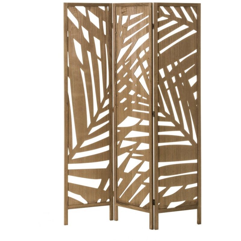 

Biombo de madera exótico marrón plegable tallado de 170x120cm