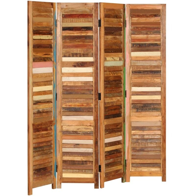 

Biombo de madera maciza reciclada 170 cm - Multicolor - Vidaxl