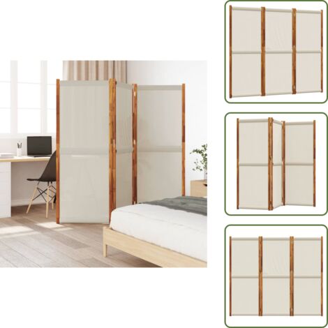 Biombo de madera - vidaXL Biombo divisor de 3 paneles gris claro 210x180 cm - Biombo de acacia