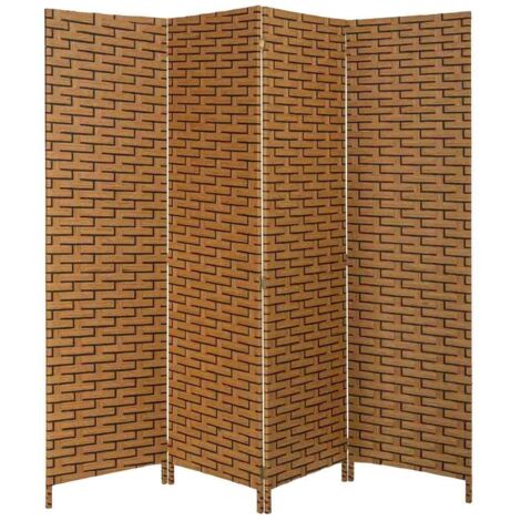 Biombo de papel trenzado 4 hojas 50(x4)x3x180h cm