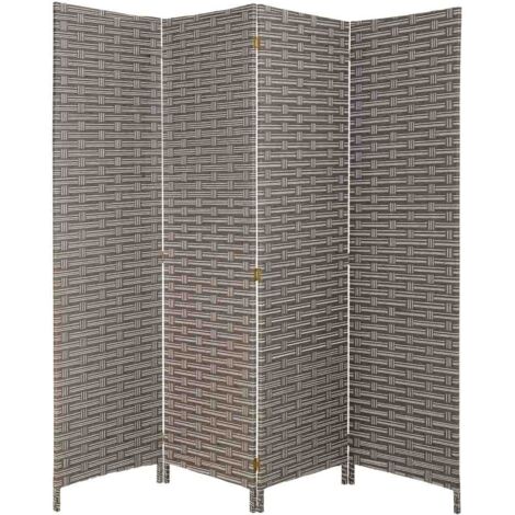 Biombo de papel trenzado 4 hojas 50(x4)x3x180h cm