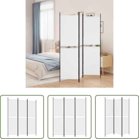 Biombo de tela -  Biombo divisor de 3 paneles de tela blanco 150x180 cm
