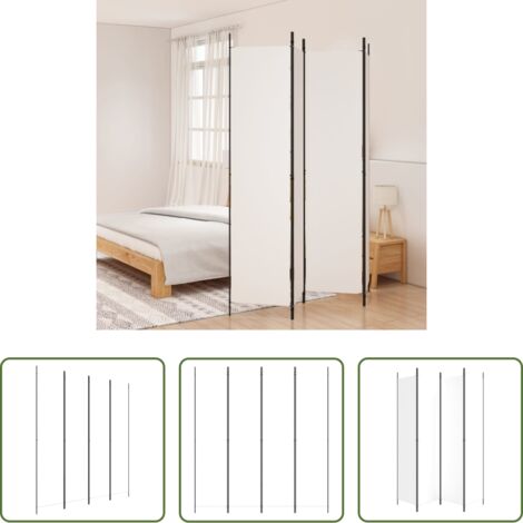 Biombo de tela -  Biombo divisor de 4 paneles de tela blanco 200x220 cm