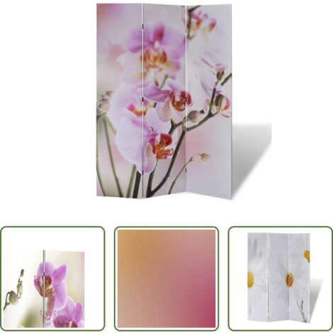 Biombo decorativo -  Biombo divisor plegable flores 120x170 cm