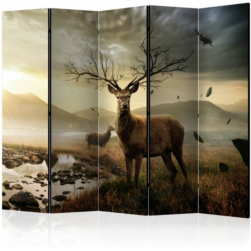 

Biombo - Deers by mountain stream II [Room Dividers] Medidas 225X172