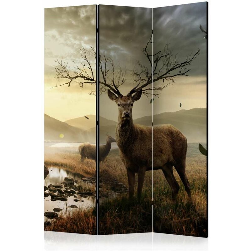 

Biombo - Deers by mountain stream [Room Dividers] Medidas 135X172