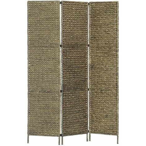 Biombo divisor 3 paneles jacinto de agua marrón 116x160 cm vidaXL