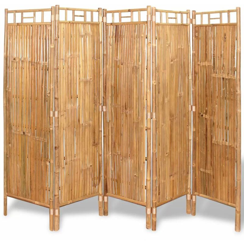 

Happyshopping - Biombo divisor 5 paneles bambu 200x160 cm