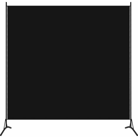 vidaXL Biombo divisor de 1 panel negro 175x180 cm - Negro