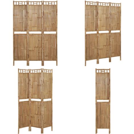 Biombo divisor de 3 paneles 120x180 cm - Biombo de bambú - Separador de ambientes
