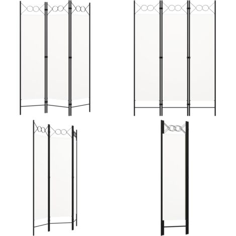 Biombo divisor de 3 paneles blanco 120x180 cm - Pantalla de privacidad - Biombo decorativo